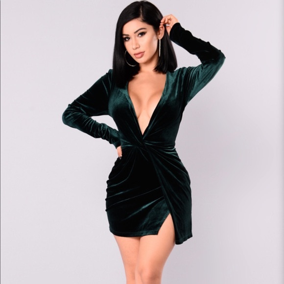 Fashion Nova Dresses Fashion Nova Emerald Green Velvet Dress Poshmark